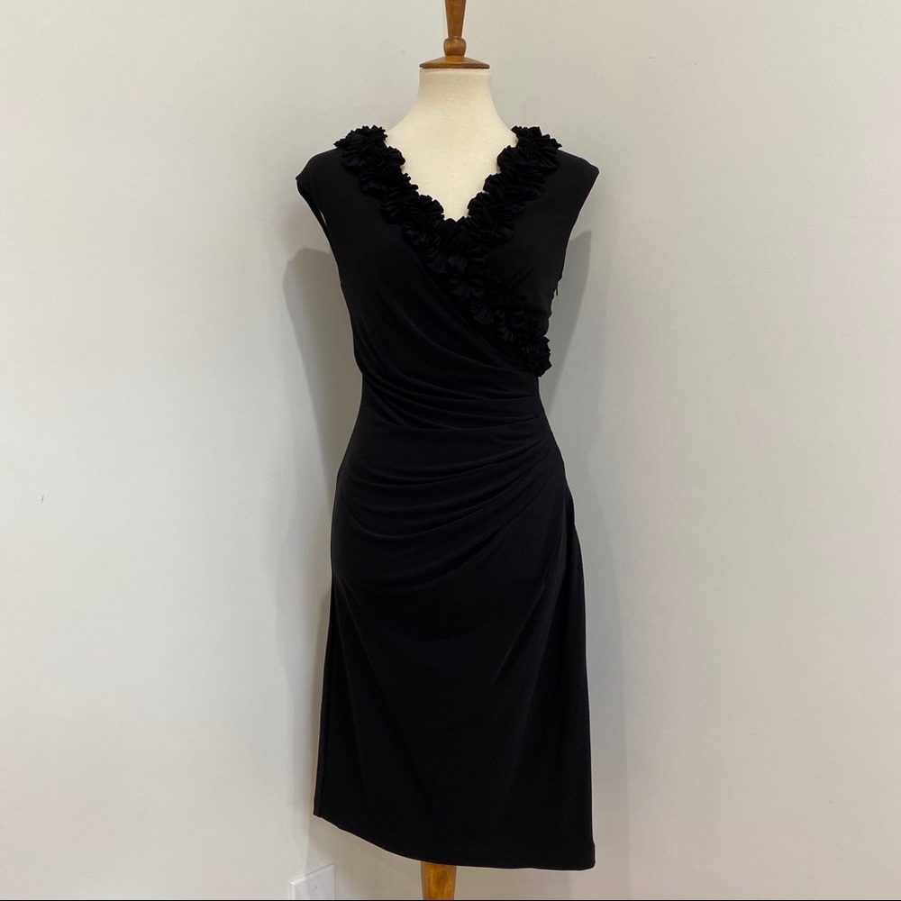 Maggy London Faux Wrap Ruffle Dress